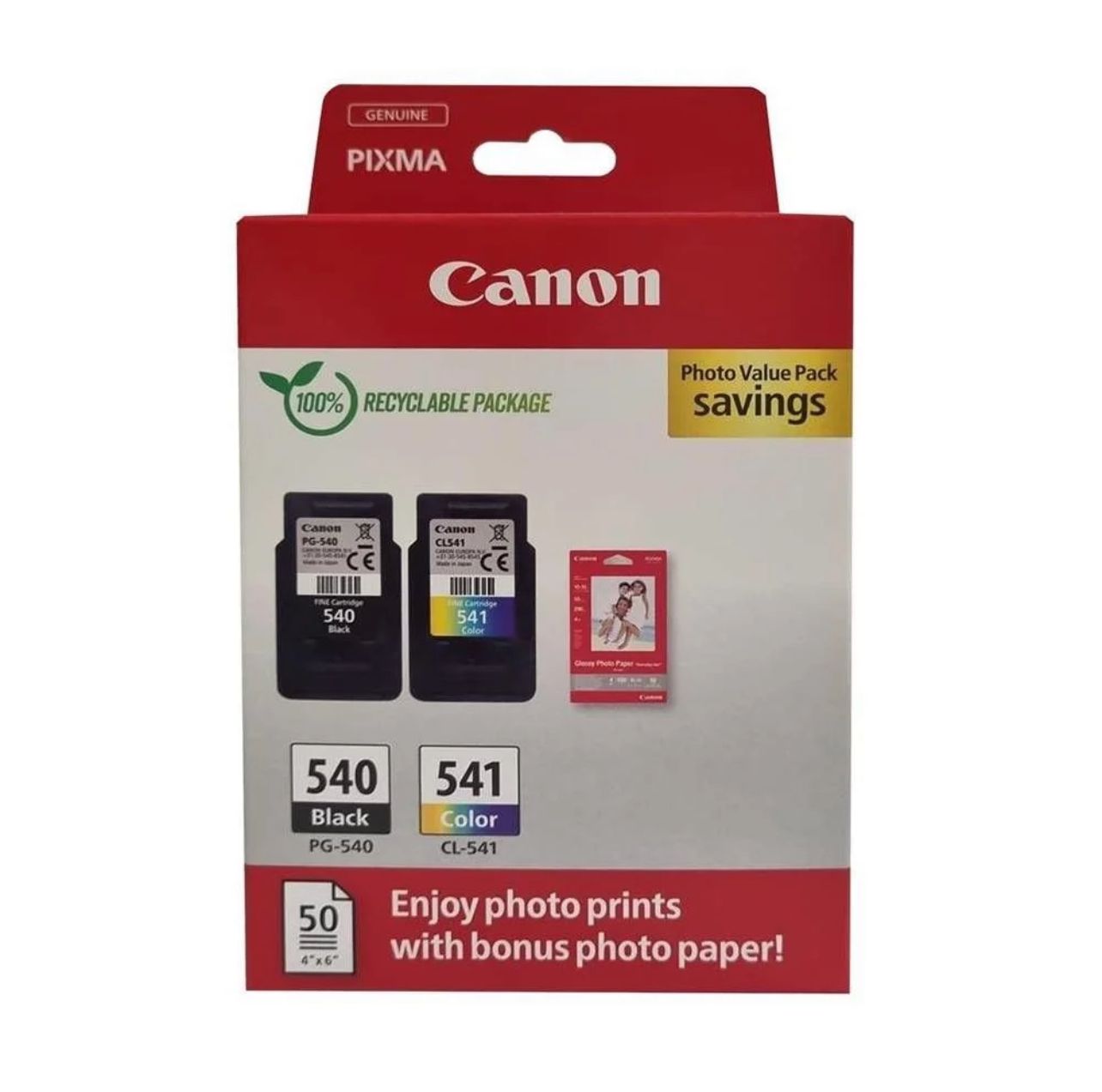Canon PG-540/CL-541 Siyah Ve Renkli Orjinal Multi Paket Kartuş Fotoğraf Kağıt Hediyeli 