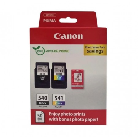Canon PG-540/CL-541 Siyah Ve Renkli Orjinal Multi Paket Kartuş Fotoğraf Kağıt Hediyeli Canon PG-540/CL-541 Siyah Ve Renkli Orjinal Multi Paket Kartuş Fotoğraf Kağıt Hediyeli