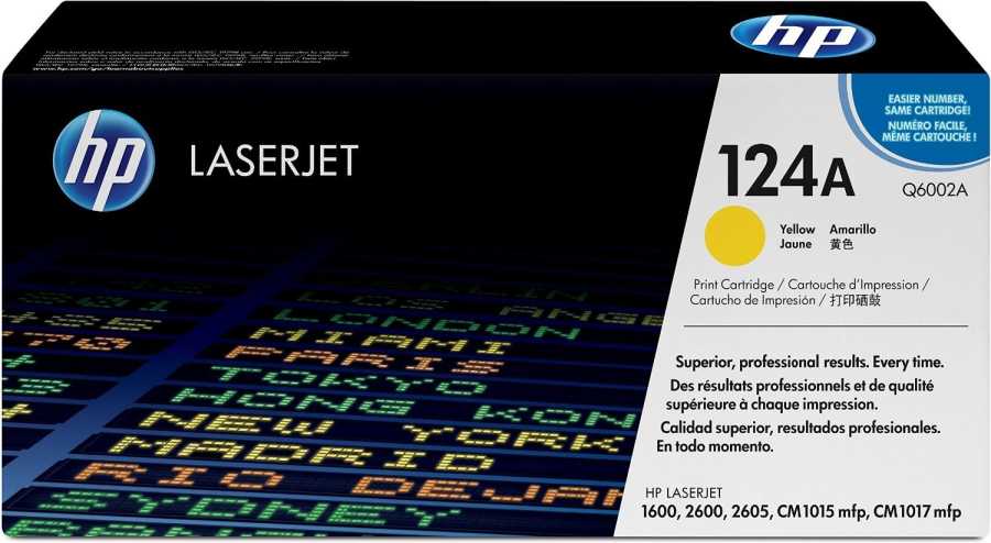 Hp Q6002A (124A) Sarı Orjinal Toner kutu hasarlı 