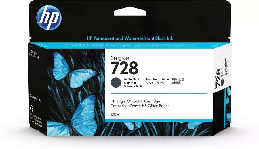 HP 3WX25A (728) Mat Siyah Orjinal Kartuş - T730 / T830 