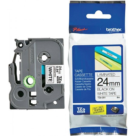 Brother TZE-251 (24MM) Beyaz Lamine Etiket Brother TZE-251 (24MM) Beyaz Lamine Etiket