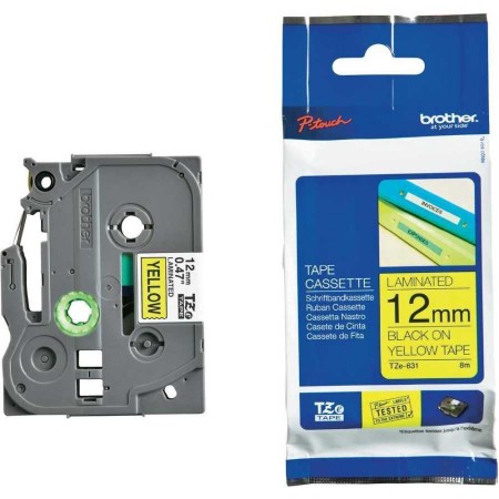 Brother TZE-631 (12MM) Siyah Lamine Etiket Brother TZE-631 (12MM) Siyah Lamine Etiket