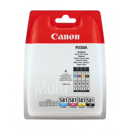 Canon CLI-581 Orjinal Multi Paket Mürekkep Kartuş Canon CLI-581 Orjinal Multi Paket Mürekkep Kartuş