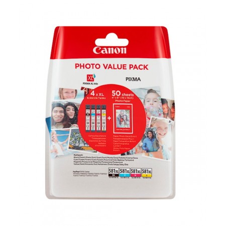Canon CLI-581XL Orjinal Multi Paket Mürekkep Kartuş + Fotoğraf Kağıdı Hediyeli Canon CLI-581XL Orjinal Multi Paket Mürekkep Kartuş + Fotoğraf Kağıdı Hediyeli