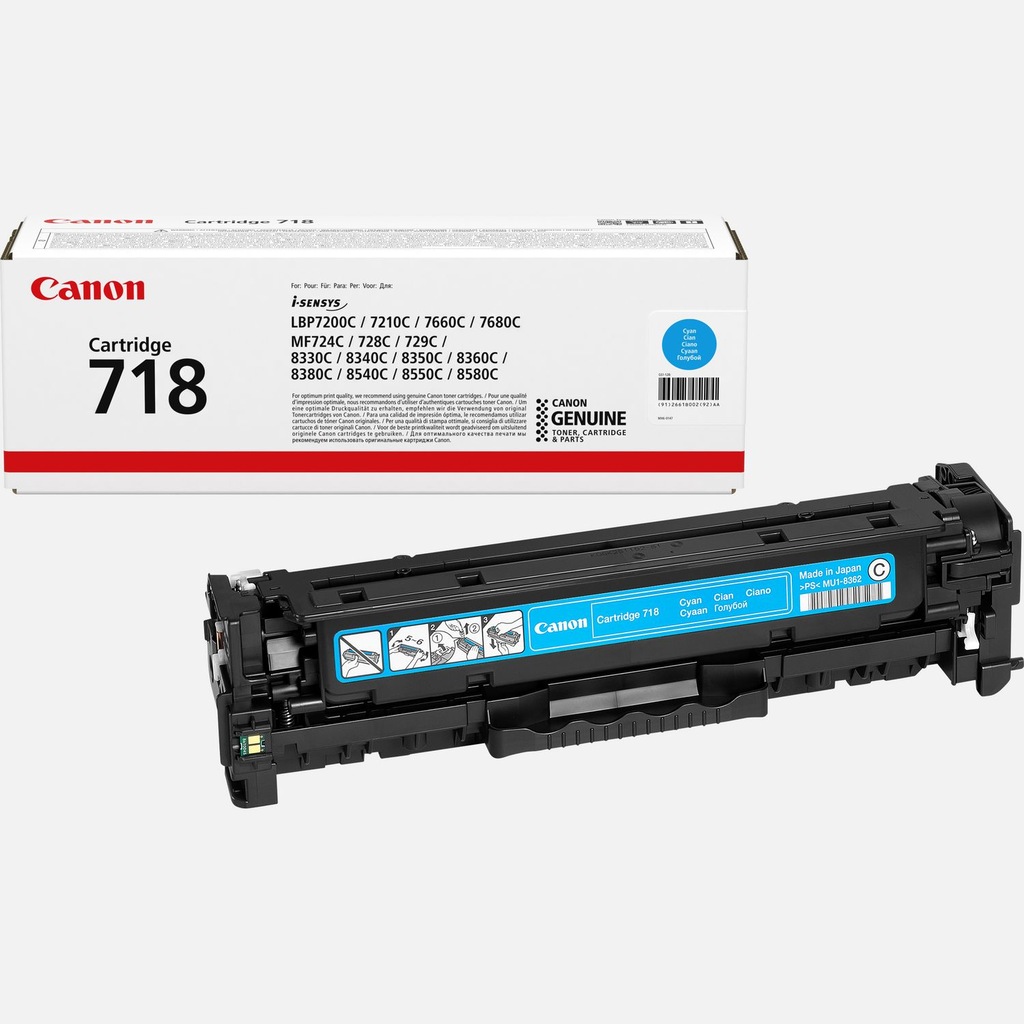 Canon CRG-718C Kutusu Hasarlı Mavi Orjinal Toner