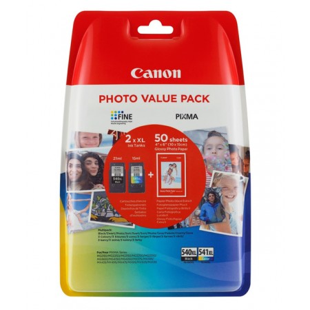 Canon PG-540XL-CL-541XL Orijinal 2'li Paket Mürekkep Kartuş + Foto Kağıdı Hediyeli Canon PG-540XL-CL-541XL Orijinal 2'li Paket Mürekkep Kartuş + Foto Kağıdı Hediyeli