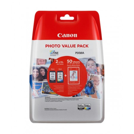 Canon PG-545XL-CL-546XL Orjinal 2'li Paket Mürekkep Kartuş + Fotoğraf Kağıdı Hediye Canon PG-545XL-CL-546XL Orjinal 2'li Paket Mürekkep Kartuş + Fotoğraf Kağıdı Hediye