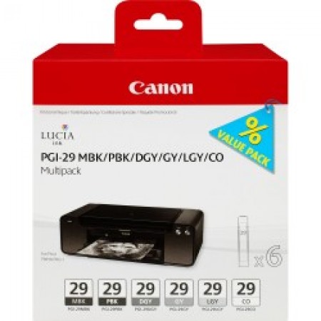 Canon PGI-29 Orjinal MBK-PBK-DGY-GY-LGY Multi Paket Mürekkep Kartuş Canon PGI-29 Orjinal MBK-PBK-DGY-GY-LGY Multi Paket Mürekkep Kartuş