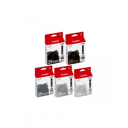 Canon PGI-29 Orjinal MBK-PBK-DGY-GY-LGY Multi Paket Mürekkep Kartuş Canon PGI-29 Orjinal MBK-PBK-DGY-GY-LGY Multi Paket Mürekkep Kartuş