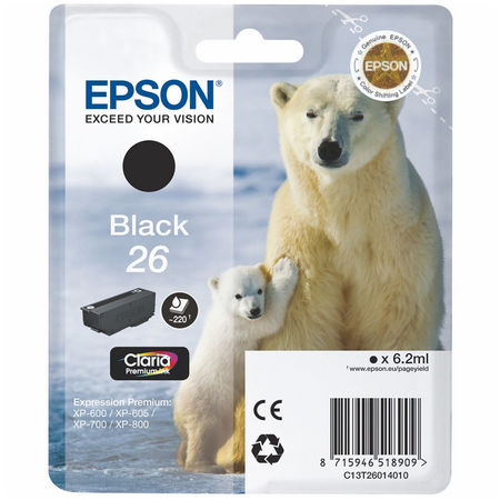 Epson (26-T2601) C13T26014020 Siyah Orjinal Kartuş