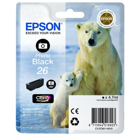 Epson (26-T2611) C13T26114020 Foto Siyah Orjinal Kartuş