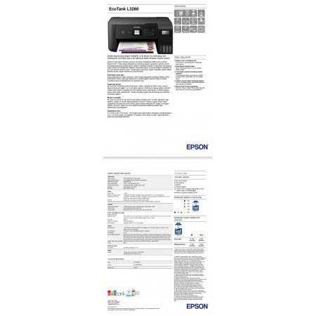 Epson EcoTank L3260 Fotokopi + Tarayıcı + Wifi Direct + Tanklı Mürekkep Püskürtmeli Yazıcı Epson EcoTank L3260 Fotokopi + Tarayıcı + Wifi Direct + Tanklı Mürekkep Püskürtmeli Yazıcı