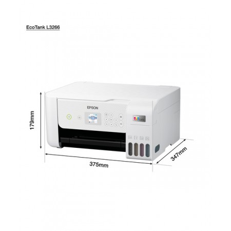 EPSON ECOTANK L3266 FOTOKOPİ, TARAYICI, Wi-Fi MÜREKKEP TANKLI YAZICI EPSON ECOTANK L3266 FOTOKOPİ, TARAYICI, Wi-Fi MÜREKKEP TANKLI YAZICI