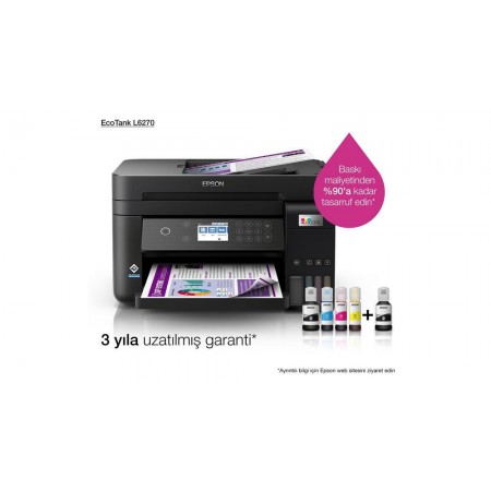 EPSON ECOTANK L6270 FOTOKOPİ,TARAYICI,Wi-Fi MÜREKKEP TANKLI YAZICI