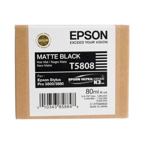 Epson T5808 Mat Siyah Orjinal Kartuş