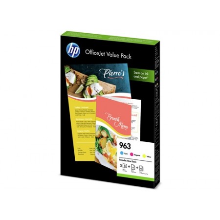 Hp 6JR42AE (963) Renkli Orjinal Kartuş + A4 Kağıt Hp 6JR42AE (963) Renkli Orjinal Kartuş + A4 Kağıt