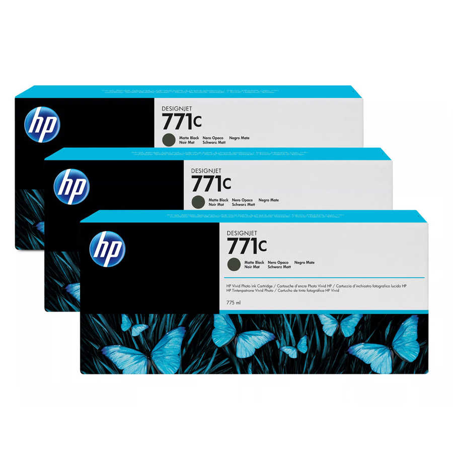 Hp B6Y31A (771C) 3'lü Paket 775 ml Mat Siyah Orjinal DesignJet Kartuş