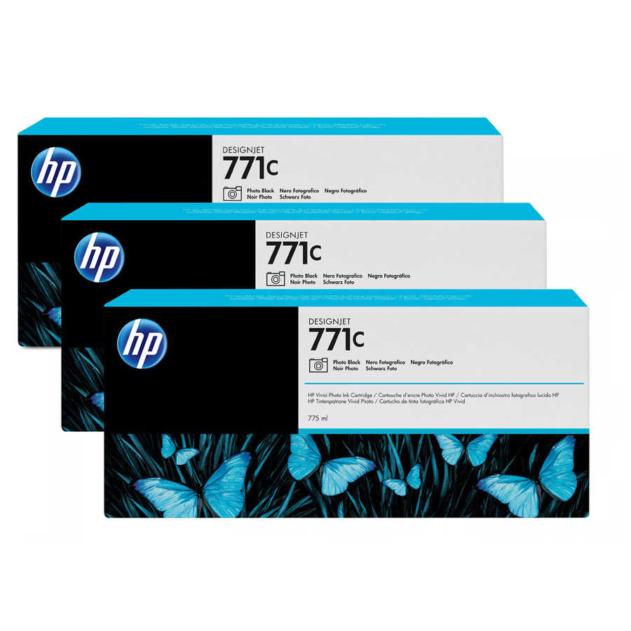 Hp B6Y37A (771C) 3'lü Paket 775 ml Fotoğraf Siyah Orjinal DesignJet Kartuş