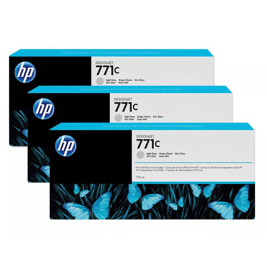 Hp B6Y38A (771C) 3'lü Paket 775 ml Açık Gri DesignJet Kartuş