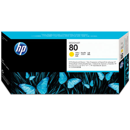 Hp C4823A (80) Eski Tarihli Sarı Orjinal Baskı Kafası Ve Kafa Temizleyici
