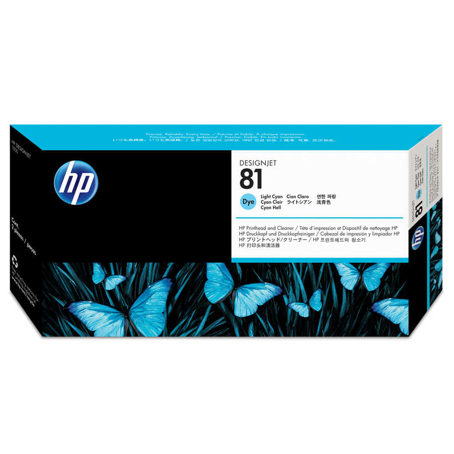 Hp C4954A (81) Orjinal Açık Camgöbeği DesignJet Boya Bazlı Baskı Kafası ve Baskı Kafası Temizleyici