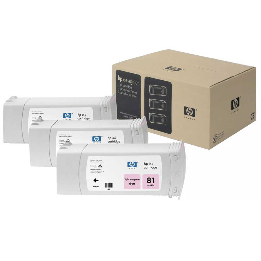 Hp C5071A (81) Orjinal 3'lü Paket 680 ml Açık Kırmızı DesignJet Boya Bazlı Kartuş