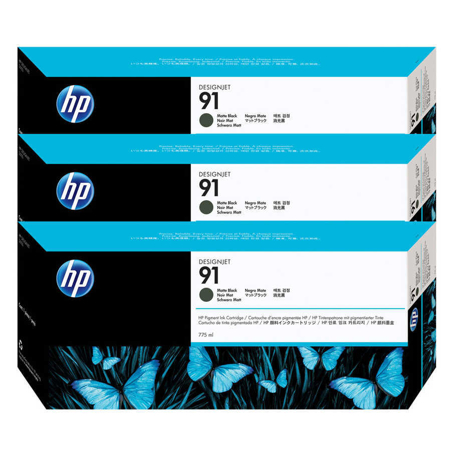 Hp C9480A (91) Orjinal 3'lü Paket 775 ml Mat Siyah Kartuş