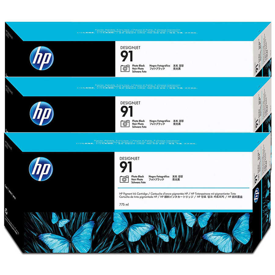 Hp C9481A (91) Orjinal 3'lü Paket 775 ml Fotoğraf Siyah Kartuş
