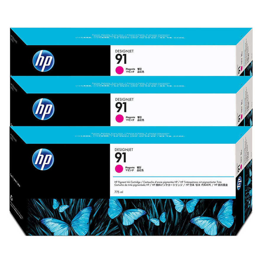 Hp C9484A (91) Orjinal 3'lü Paket 775 ml Kırmızı Kartuş
