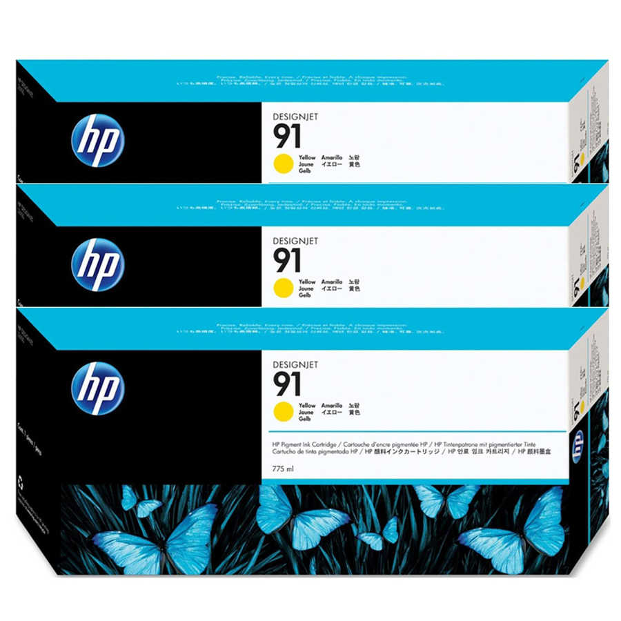 Hp C9485A (91) Orjinal 3'lü Paket 775 ml Sarı Kartuş
