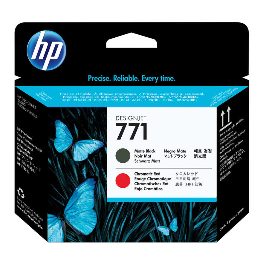 Hp CE017A (771) Orjinal Mat Siyah ve Kromatik Kırmızı DesignJet Baskı Kafası