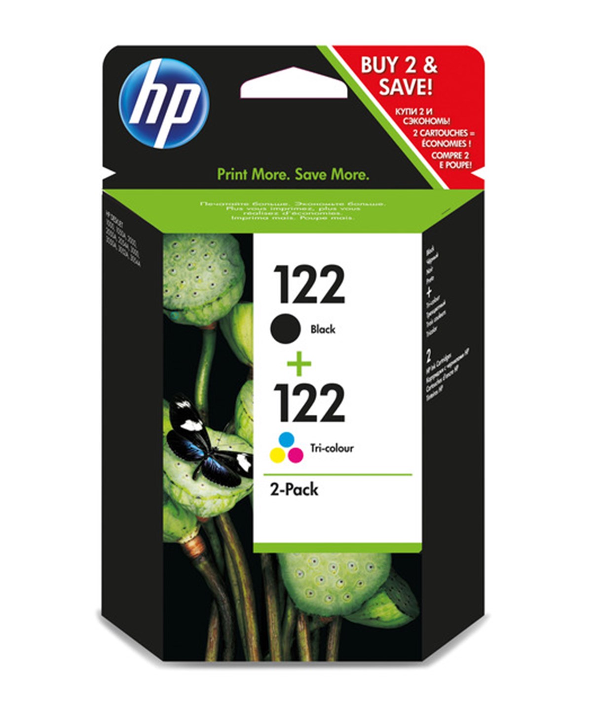 Hp CR340HE (122) Siyah + Renkli Orjinal 2'li Paket Kartuş