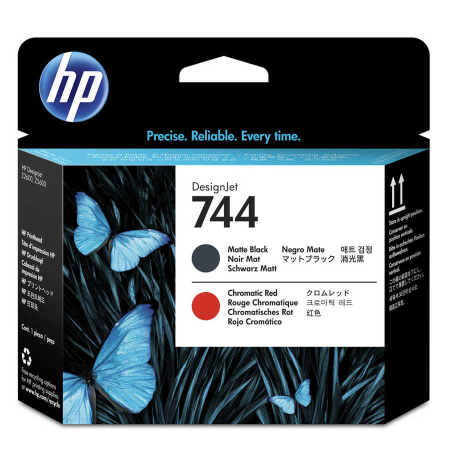 Hp F9J88A (744) Orjinal Mat Siyah ve Kromatik Kırmızı DesignJet Baskı Kafası