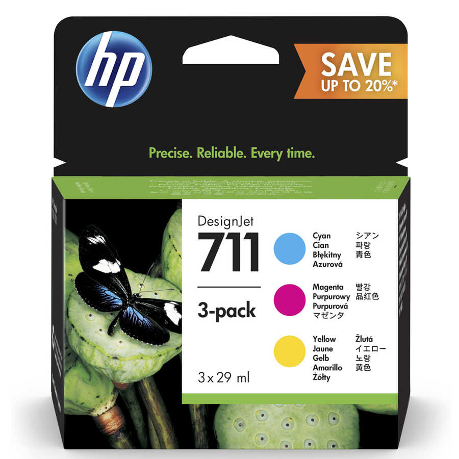 Hp P2V32A (711) Orjinal 3'lü paket 29 ml Mavi/Kırmızı/Sarı Kartuş