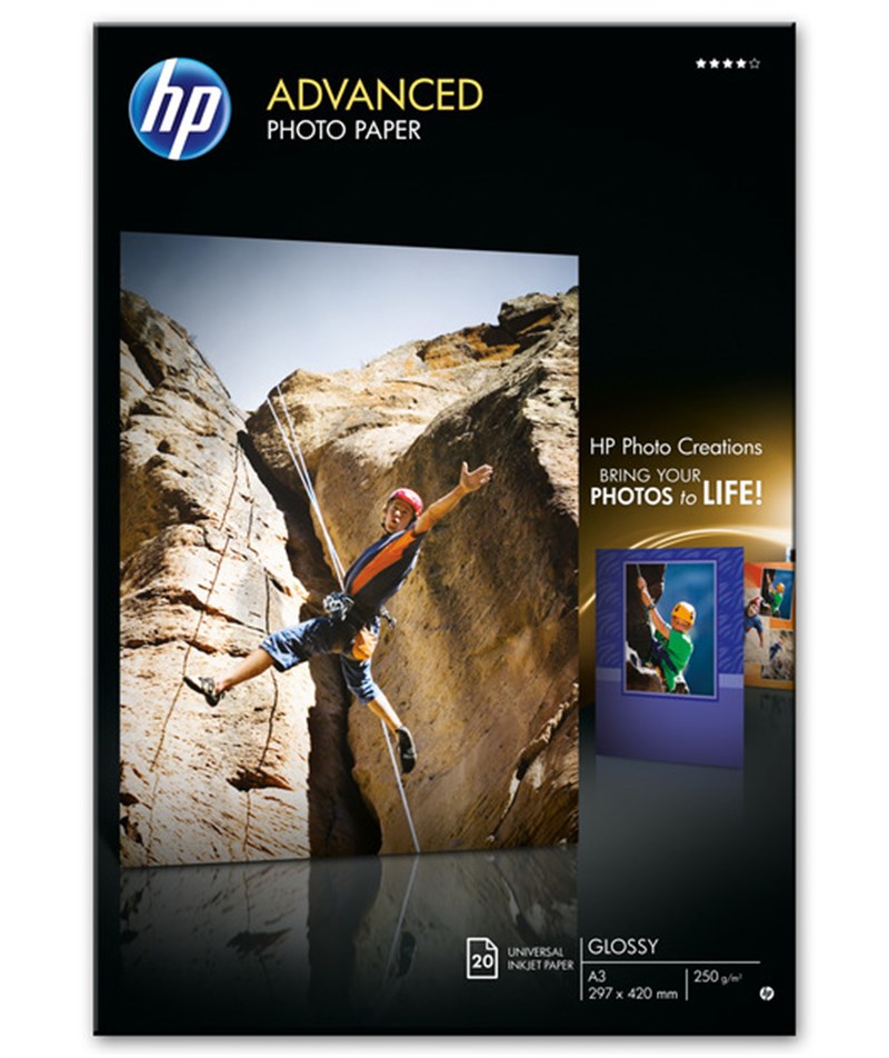 Hp Q8697A Orijinal Gelişmiş Parlak Fotoğraf Kağıdı, 20 Yaprak/A3/297 x 420 mm