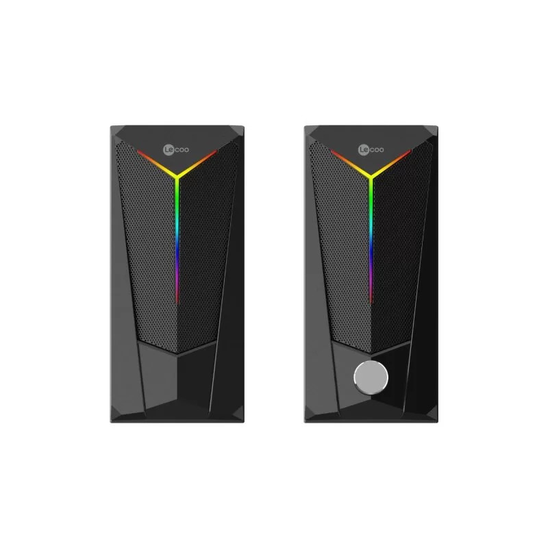 Lecoo DS104 RGB Aydınlatmalı USB + 3.5mm Jack 6W Kablolu Masaüstü Hoparlör Siyah
