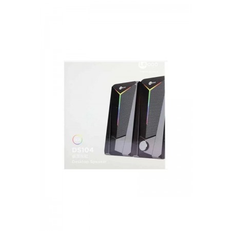 Lecoo DS104 RGB Aydınlatmalı USB + 3.5mm Jack 6W Kablolu Masaüstü Hoparlör Siyah Lecoo DS104 RGB Aydınlatmalı USB + 3.5mm Jack 6W Kablolu Masaüstü Hoparlör Siyah