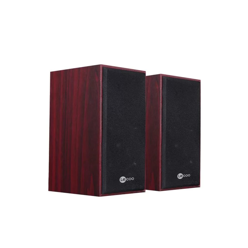 Lecoo DS105 Kablolu USB + 3.5mm Jack Girişli 5W Stereo Kompakt Masaüstü Ahşap Hoparlör