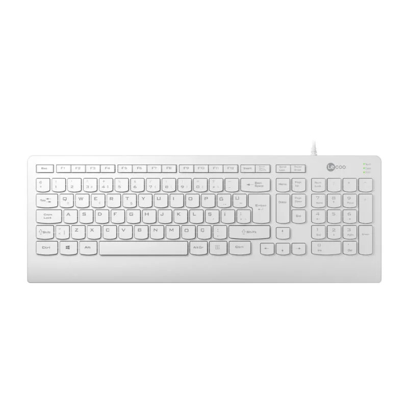 Lecoo KB103 USB Kablolu Türkçe Q Klavye Beyaz