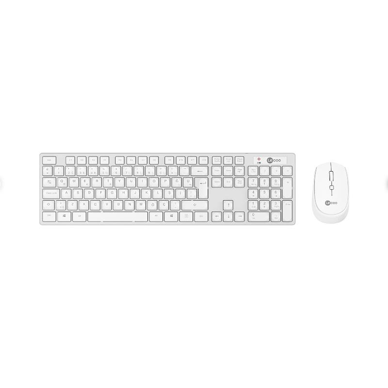 Lecoo KM2001 Kablosuz Türkçe Q Klavye & Mouse Set Beyaz