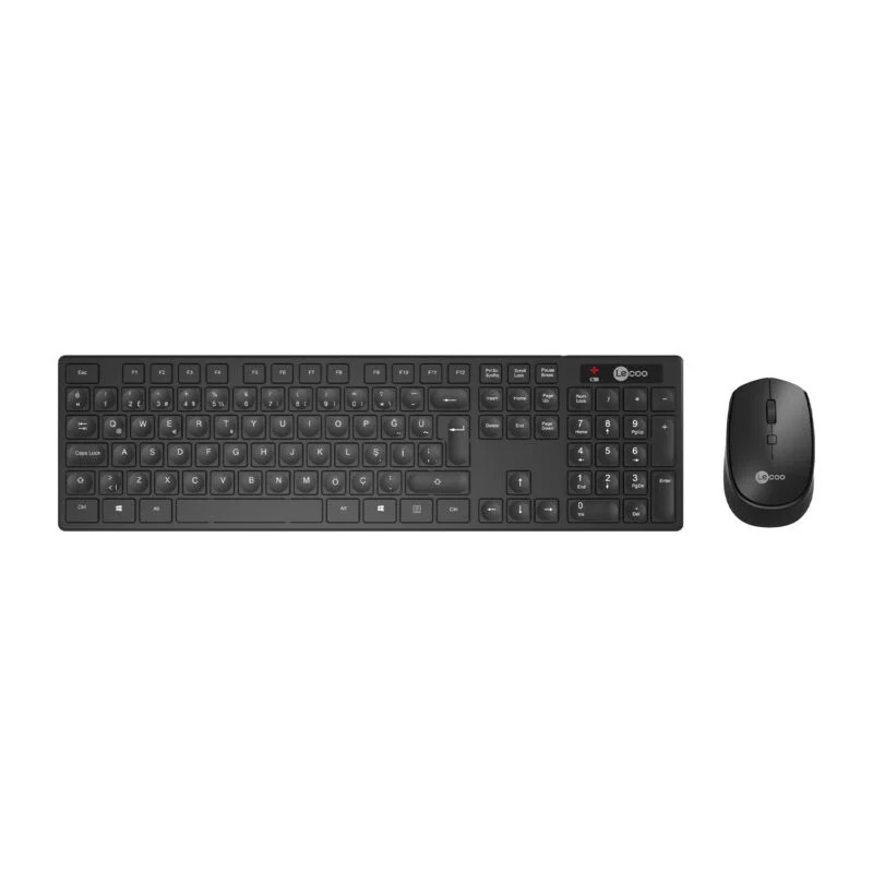 Lecoo KM2001 Kablosuz Türkçe Q Klavye & Mouse Set Siyah