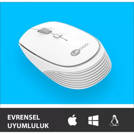 Lecoo WS202 Kablosuz 1200DPI 4 Tuşlu Optik Mouse Gri