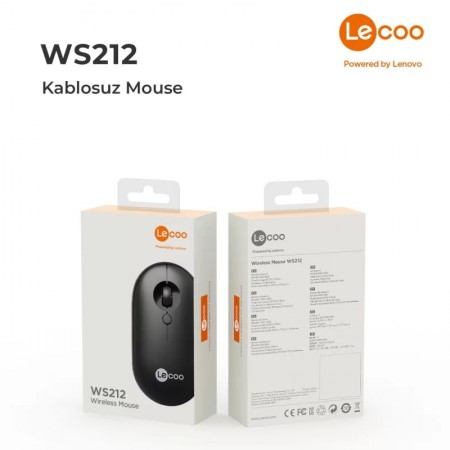 Lecoo WS212 Kablosuz 1600DPI 4 Tuşlu Optik Mouse Siyah Lecoo WS212 Kablosuz 1600DPI 4 Tuşlu Optik Mouse Siyah
