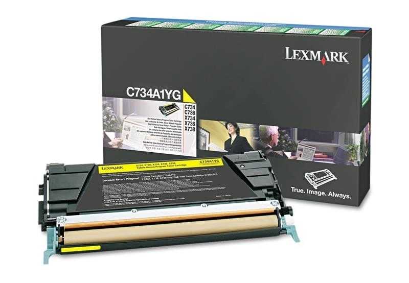 Lexmark C734A1YG Sarı Orjinal Toner