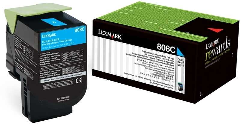 Lexmark (CX310) 80C80C0 Mavi Orjinal Toner