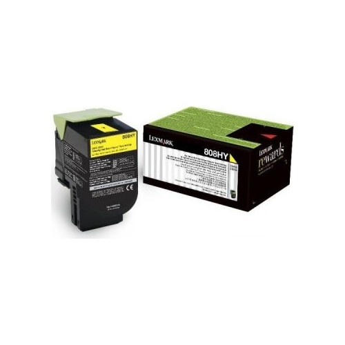 Lexmark (CX410) 80C8HYE Sarı Orjinal Toner Yüksek Kapasiteli