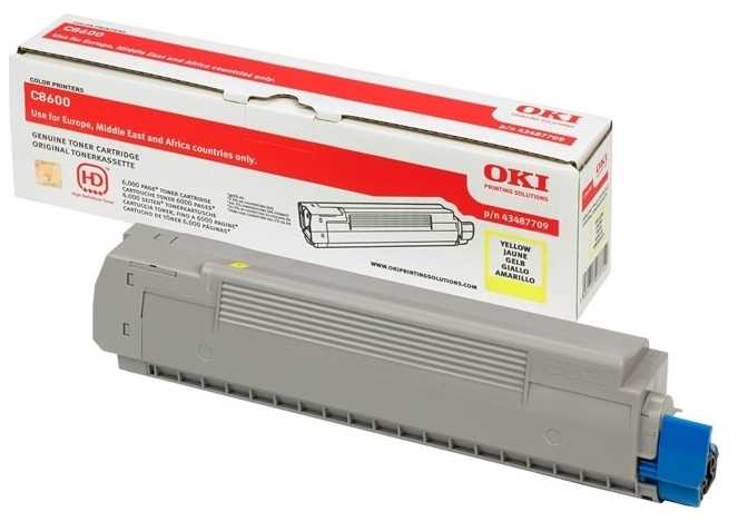 Oki C8600 - (43487721) Sarı Orjinal Toner
