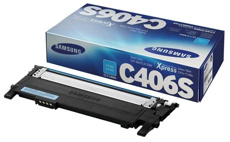Samsung CLT-C406S Kutusu Hasarlı Mavi Orjinal Toner 